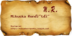 Mikuska Renátó névjegykártya